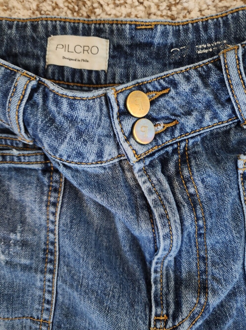 🫶Pilcro Anthropologie The Wanderer Relaxed Tapered Utility Jeans. Sz 27 Boho✨️